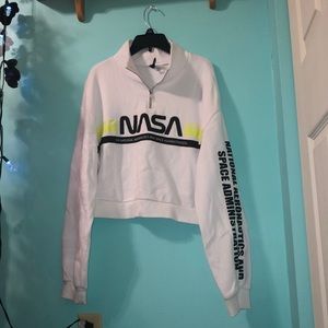 nasa long sleeve crop top